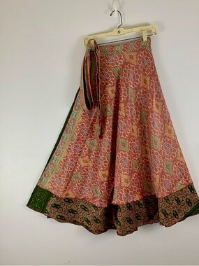 Reversible Upcycled Wrap Maxi Skirts BINW212